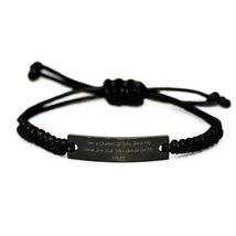 Funny Quilter Black Rope Bracelet, I am a Quilter. If You Think, for Men Women,  - £17.42 GBP