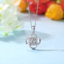 1 Ct Moissanite Diamond Flower Pendant Necklace 925 Sterling Silver MFN8151 - £281.49 GBP