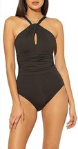 Bleu Rod Beattie Womens High-Neck Keyhole One-Piece Swimsuit, BLACK, 12 - £36.70 GBP