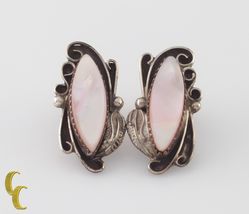 .925 Sterling Silver Pink Mother-of-Pearl Statement  Earrings - $173.25