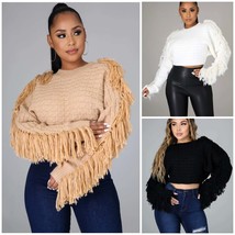 Cropped Shaggy Sweater - $40.00