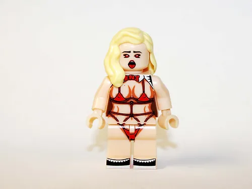 CStore Girl in Red Bikini woman Blond Hair Dancer Minifigure Toys Action... - £4.66 GBP