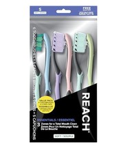 Reach Essentials Toothbrush with Toothbrush Caps, Multi-Zoned Angled Soft Bristl - £9.33 GBP