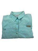 Columbia Shirt Womens Size Large Green SS Zip Pockets Vented Quick Dry - £10.97 GBP