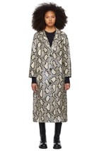 STAND STUDIO Tasia Faux fur Python Print Coat FR38- Beige Snake Mollie Coat - $3,244.68 MXN