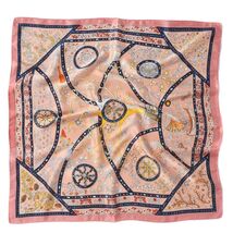 Vintage Look Pattern Printed Square Scarf Pink - $14.85
