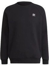 Adidas Originals Men&#39;s Black Trefoil Essential Crew Sweatshirt Size L Brand New - £42.27 GBP