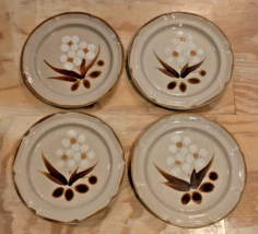 The Classics Hearthside Castlewood Salad Plates 4 Stoneware Hand Painted Flaw - £20.80 GBP