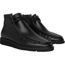 Men's TAYNO Wallabee Chukka Boots Smooth Leather Light Weight Mojave L Black image 3