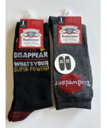 Men Shoe Size 6-12 Budweiser Beer Socks 2 Pair - NEW - £6.16 GBP