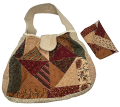 Machine Sewn Embroidered Handmade Patchwork Design Boho Tote With Matchi... - £7.82 GBP