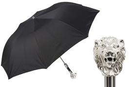 Pasotti Silver Lion Folding Umbrella New - $205.00
