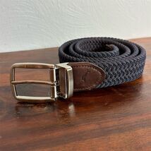 Tommy Bahama Belt Mens Size S Blue Gray Braided Stretch Woven Leather - $18.51