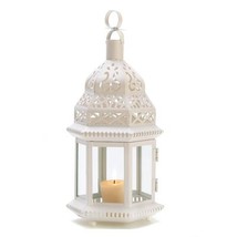 White Moroccan Style Candle Lantern - £22.00 GBP