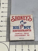 Vintage Matchbook Cover  Shoney’s Big Boy Restaurants  gmg  Unstruck - £9.92 GBP