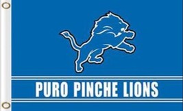 Detroit Lions Puro Pinche Flag 90cmx150cm/3x5FT - £14.21 GBP