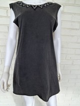 Cleobella Sleeveless Dress Grey Embellished Knit Open Back Size Large - $41.55