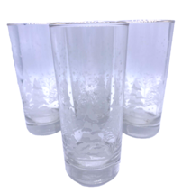 Libbey&#39;s Drinking Glasses Frosted Pine Trees Set Lot 4 High Ball Christmas Vtg - £66.20 GBP