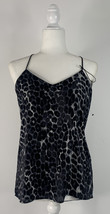 Express NWT women’s XS black leopard reversible sleeveless v-neck blouse O9 - £10.65 GBP
