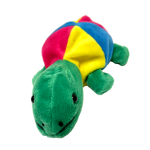 Vintage Dan Dee Plush Multicolor Color Block Rainbow Turtle Stuffed Animal 8&quot; - £10.01 GBP