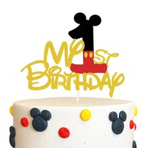 Gold Glitter My 1St Birthday Cake Topper,Mouse Theme Happy First Birthda... - $17.99