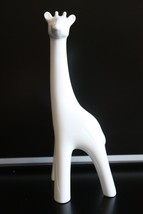 Old Vintage Naaman Israel White Cast Porcelain Large Giraffe Statue Figurine 9&quot; - £36.28 GBP