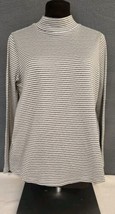 Chico&#39;s Zenergy Women&#39;s Sz 1 Medium Long Sleeve Ribbed Mock Turtle Neck ... - $14.85