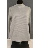 Chico&#39;s Zenergy Women&#39;s Sz 1 Medium Long Sleeve Ribbed Mock Turtle Neck ... - $20.35 CAD