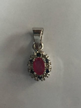 Super fine quality natural sapphire ,ruby pendant with natural green  li... - £121.91 GBP