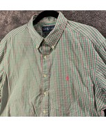 Ralph Lauren Dress Shirt Mens 17.5 36/37 Green Pink Plaid Classic Fit Bu... - £10.97 GBP
