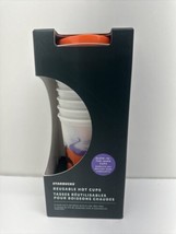 Starbucks Halloween 2022 Set Of 6 Reusable Glow In The Dark Hot Cups Limited NEW - £23.77 GBP