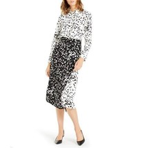 Alfani Womens 8 Black and White Printed Faux Wrap Midi Skirt Retagged T19 - £30.60 GBP