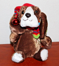 DanDee Bassett Hound Plush Animated Christmas Musical Brown Winter Dog - £15.25 GBP