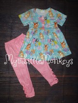 NEW Boutique Bluey Tunic Dress &amp; Leggings Girls Outfit Set - $8.35 CAD+