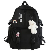 Cute Girl White Waterproof Backpack Nylon Ladies School Bag Kawaii Female Laptop - £29.71 GBP