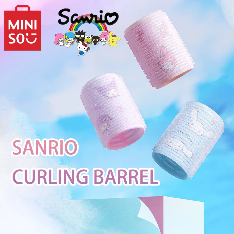 Authentic MINISO Sanrio Hair Curlers 4 Pack Air Bangs Self-adhesive Lazy - £14.54 GBP