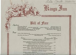 King&#39;s Inn Menu The Barclay New York City 1959  - £37.98 GBP