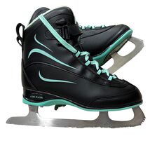 Lake Placid Womens Black &amp; Mint Figure Ice Skates Size 7 - $38.40