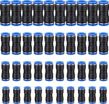40 Pieces Straight Push Connectors Pneumatic Connectors Air Line Fittings NEW - £14.34 GBP