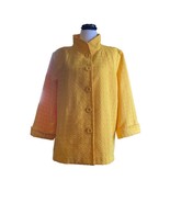 Women’s Large Yellow Mustard Textured Jacket Blazer Linea by Louis Dell ... - £18.69 GBP