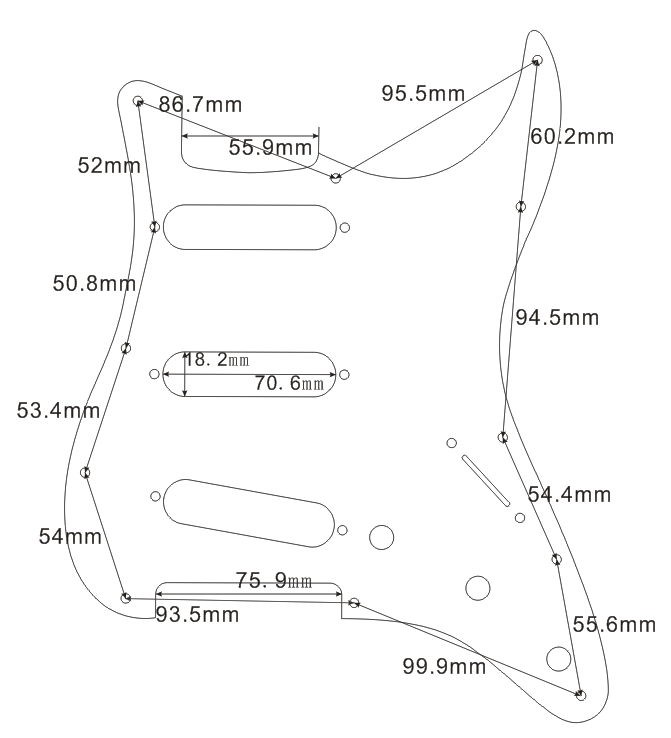 For US 11 Holes Fender Standard Strat Guitar Pickguard, 4 Ply Brown Tortoise