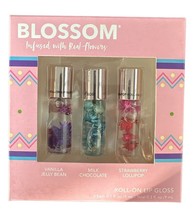 Blossom Roll-on Lip Gloss Flower infused Strawberry Lollipop, Milk Choco... - $5.93