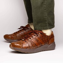Nino Bay Genuine Caiman crocodile Fashion Sneaker Brown Apache image 7