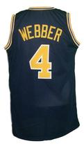 Chris Webber Custom College Basketball Jersey Sewn Navy Blue Any Size image 2
