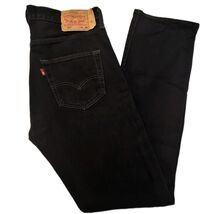 Levis 501 Jeans Mens 34x36 Black Denim Button Fly Original Fit Straight ... - $33.26