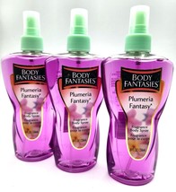3 Body Fantasies PLUMERIA FANTASY Body Spray Mist Perfume BIG 8 oz Bottl... - $34.97