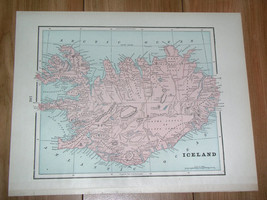 1900 Original Antique Map Of Iceland Reykjavik Verso Netherland Belgium Denmark - £29.55 GBP
