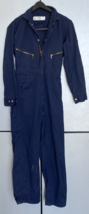 Red Kap Coveralls Mens 36 Regular Navy Cotton Work Zip Front Jumpsuit CC... - $27.71