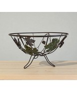 Tuscan Style Decorative Metal Fruit Bowl with Grape and Leaf Motif - $20.00
