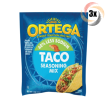 3x Packs Ortega 40% Less Sodium Taco Seasoning Mix | 1oz | Fast Shipping - £10.81 GBP